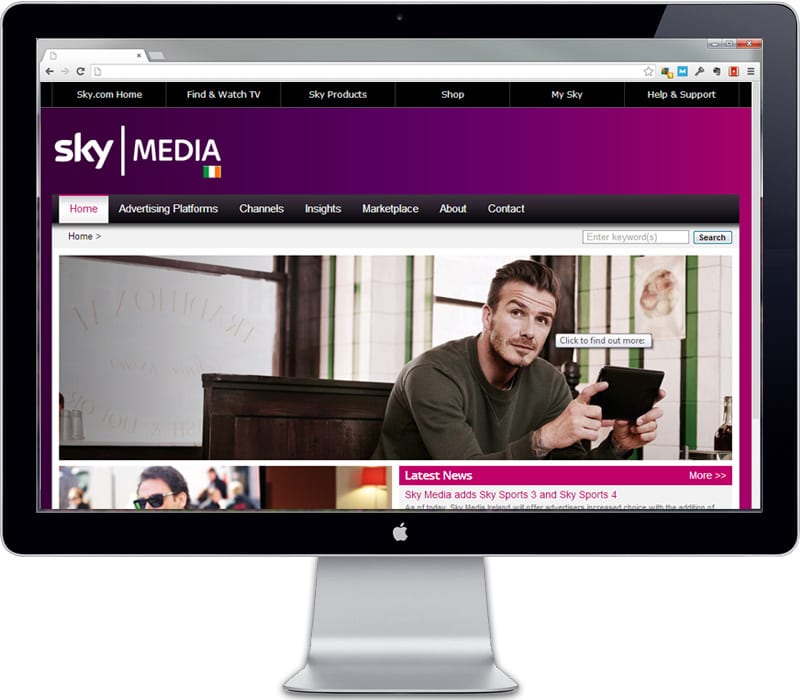 Sky Media Ireland homepage