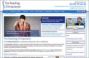 Reading Chiropractor homepage