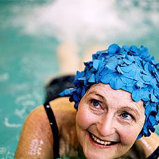 Older lady swimming